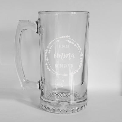 Personalized Bridal party 25oz Sports Glass Mug - - Gifts For You Now