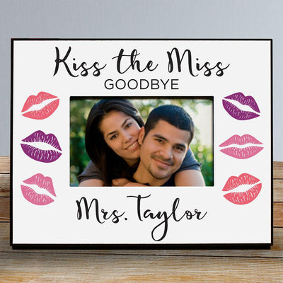 Personalized Kiss the Miss Goodbye Wooden Frame - - Gifts For You Now