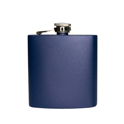 Personalized Navy Blue Powder-Coated Flasks