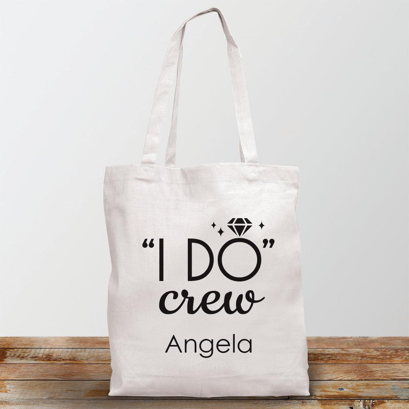 Personalized I Do Crew Natural Canvas Tote Bag - - Gifts For You Now