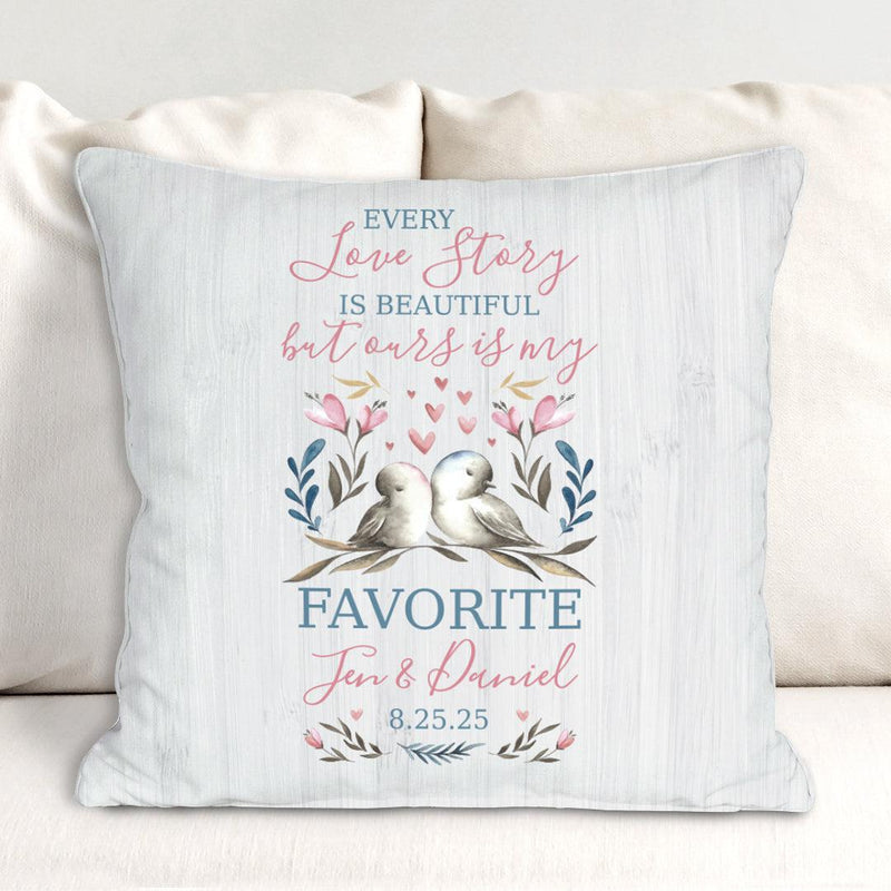 Personalized Every Love Story Is Beautiful 14.5 in. Throw Pillow Sham - - Gifts For You Now