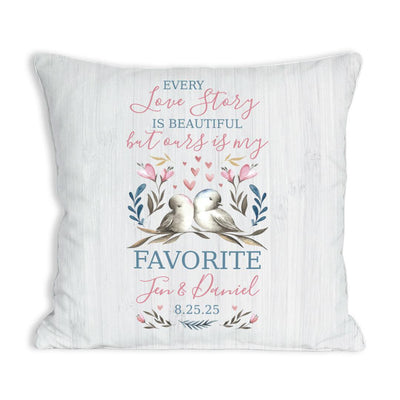 Personalized Every Love Story Is Beautiful 14.5 in. Throw Pillow Sham - - Gifts For You Now