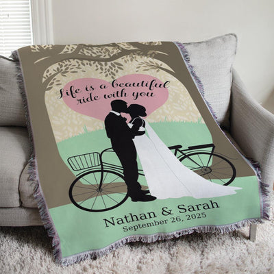 Personalized Life Is A Beautiful Ride With You Afghan Throw - - Gifts For You Now