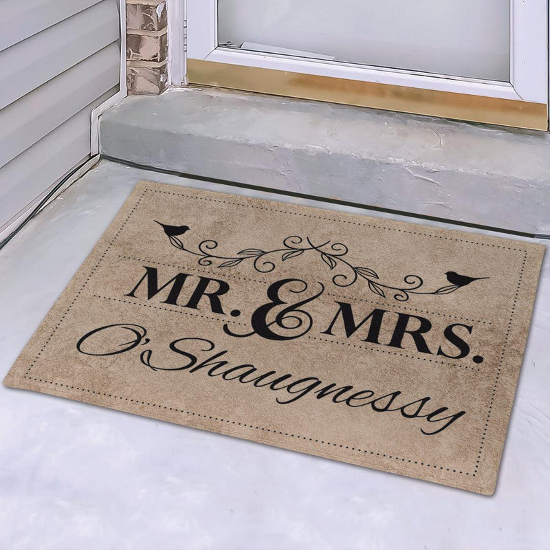 Personalized Mr & Mrs Tan Doormat - - Gifts For You Now