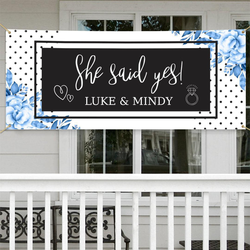 Personalized She Said Yes! 30 x 72 Banner - - Gifts For You Now