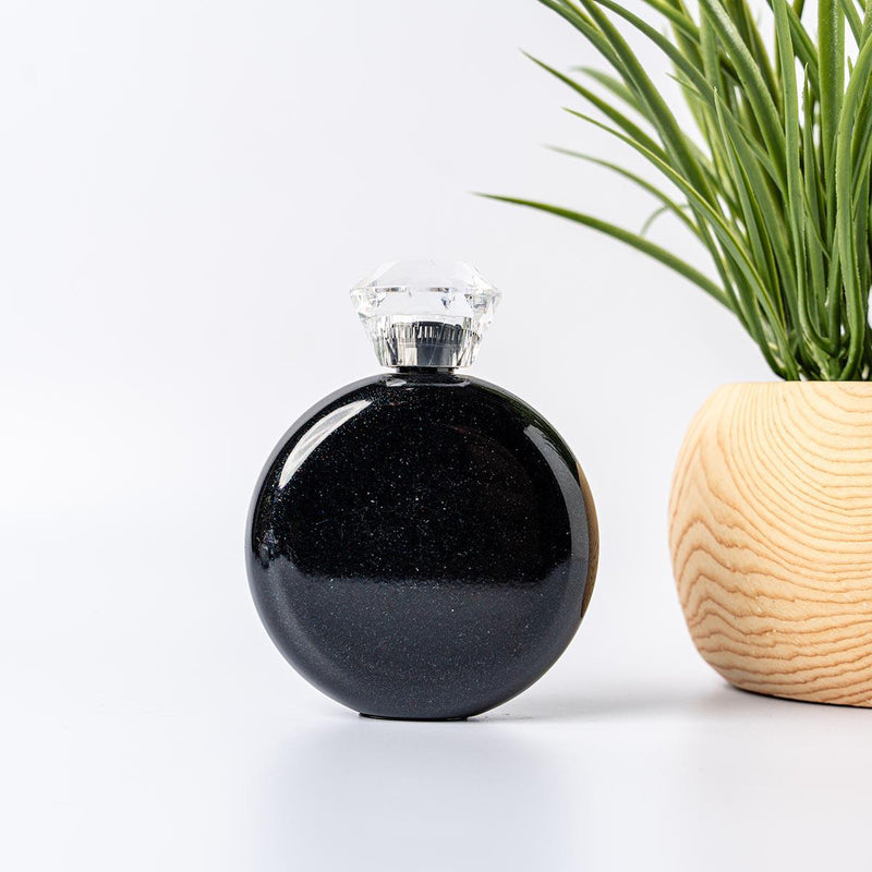 Personalized Glam Flask - Glitter Black - Completeful