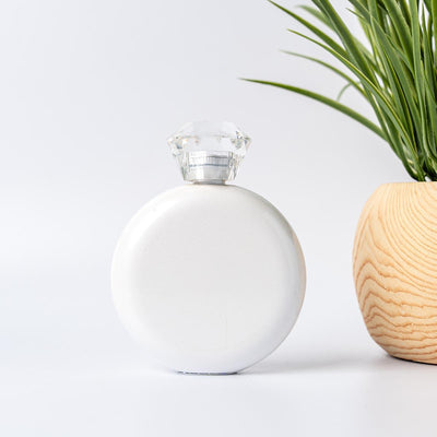 Personalized Glam Flask - White - Completeful