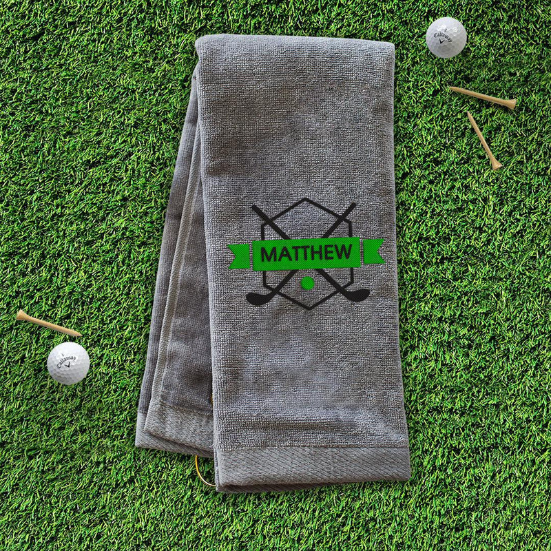 Personalized Golf Crest Golf Towel - - Gifts For You Now