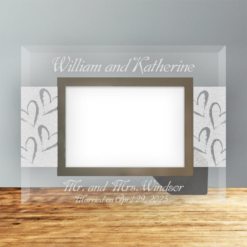 Personalized Mr. and Mrs. 4x6 Glass Frame - - Gifts For You Now