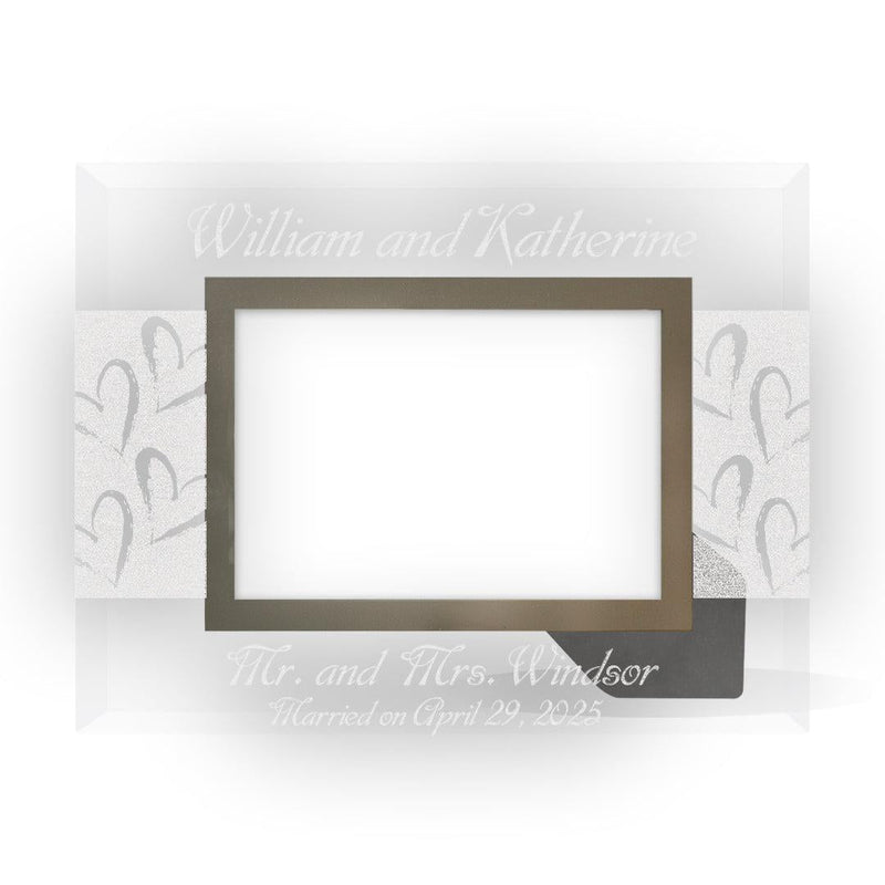 Personalized Mr. and Mrs. 4x6 Glass Frame - - Gifts For You Now