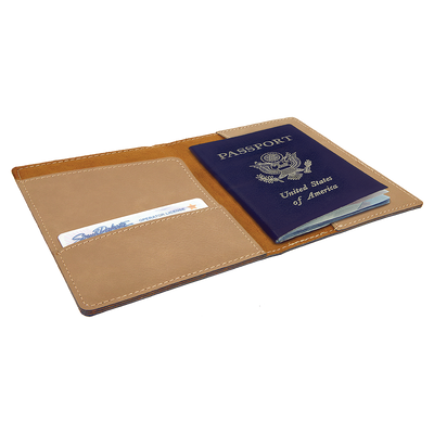 Personalized Light Brown Passport Holder