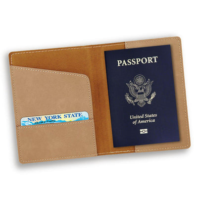 Personalized Light Brown Passport Holder