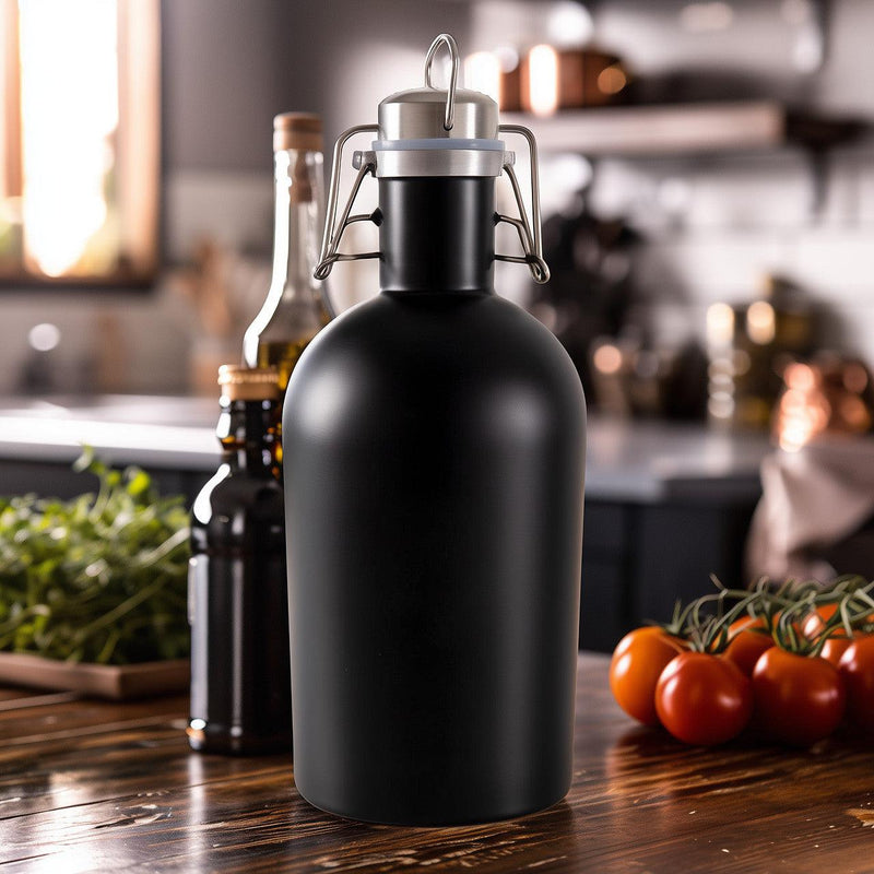 Personalized Black Stainless Growler - Valentine&