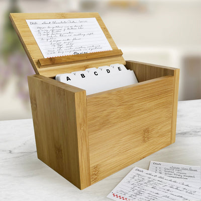 Personalized Family Bamboo Recipe Box - - Gifts For You Now