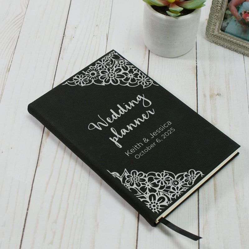 Personalized Wedding Planner Journal Black - - Gifts For You Now