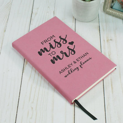 Personalized Miss to Mrs Journal Pink - - Gifts For You Now