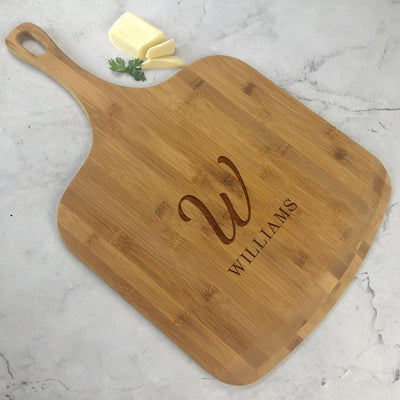 Personalized Family Initial & Name Bamboo Pizza Board - - Gifts For You Now