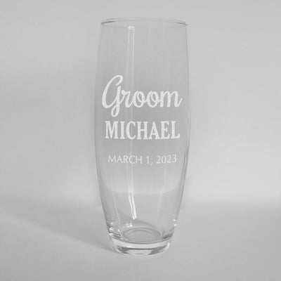 Personalized Bride and Groom Champagne Stemless Flute 9oz - - Gifts For You Now