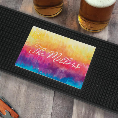 Personalized Tie Dye Colors Bar Mat - - Gifts For You Now