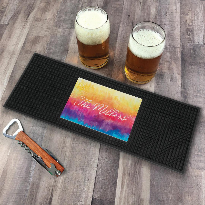 Personalized Tie Dye Colors Bar Mat - - Gifts For You Now