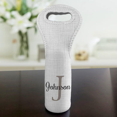 Personalized Linen Insulated Wine Gift Bag - - Gifts For You Now