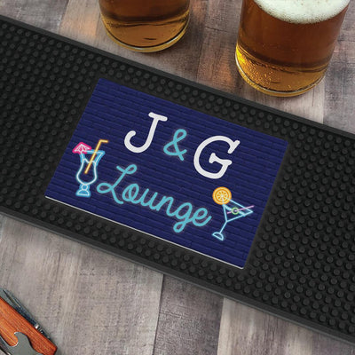 Personalized Neon Lounge Bar Mat - - Gifts For You Now