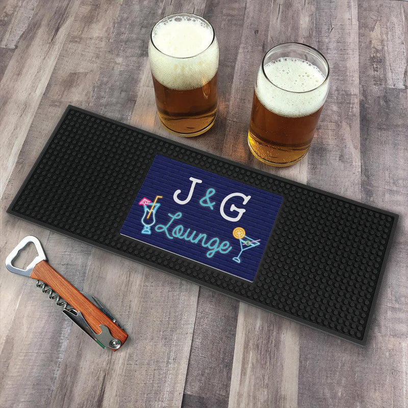 Personalized Neon Lounge Bar Mat - - Gifts For You Now