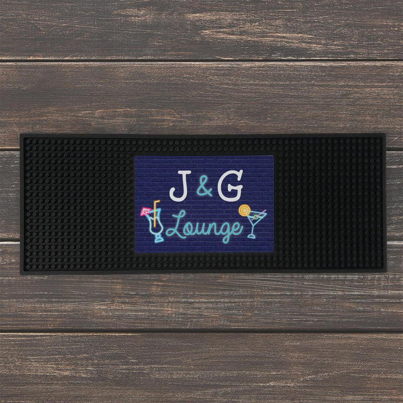 Personalized Neon Lounge Bar Mat - - Gifts For You Now