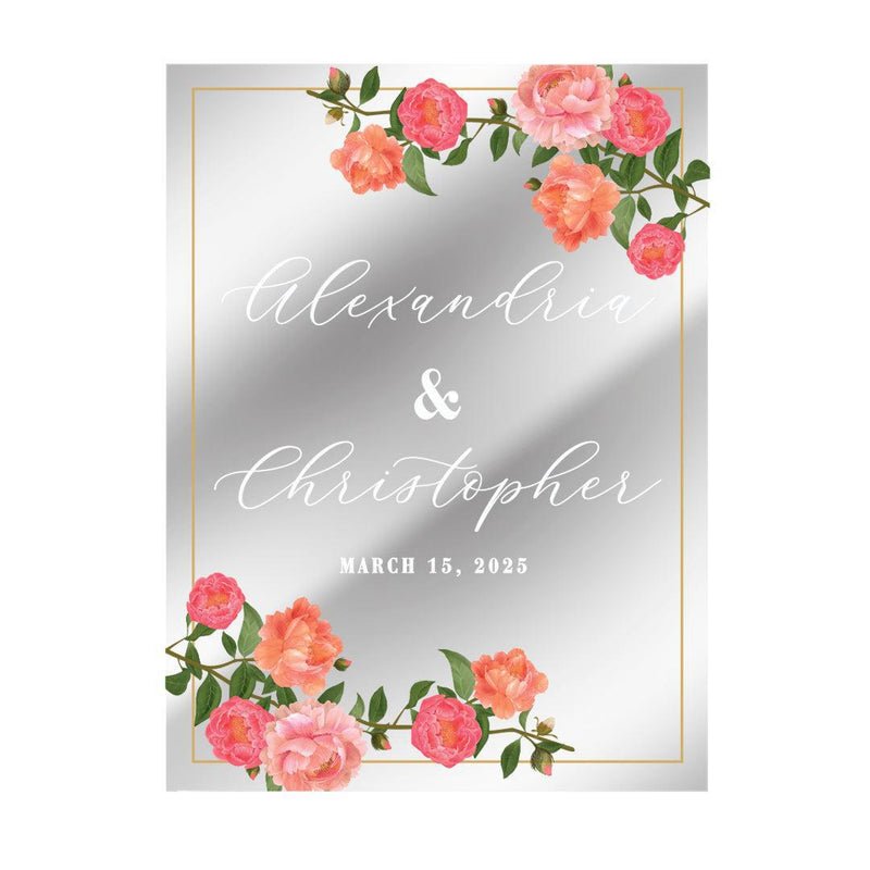 Personalized Coral Florals Acrylic Sign - - Gifts For You Now