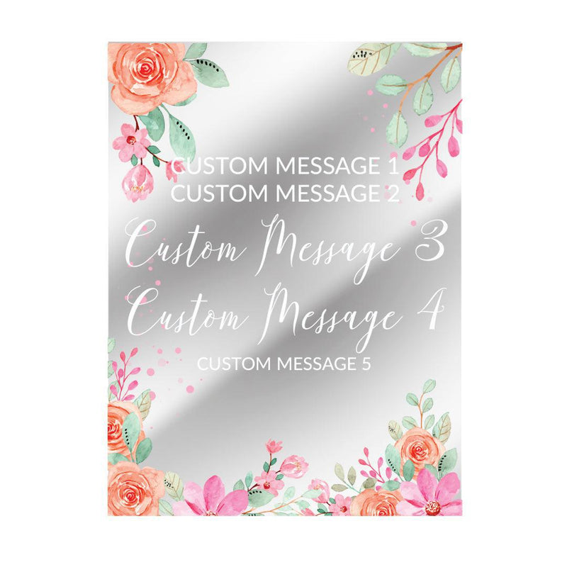 Personalized Coral and pink Florals Acrylic Sign - - Gifts For You Now