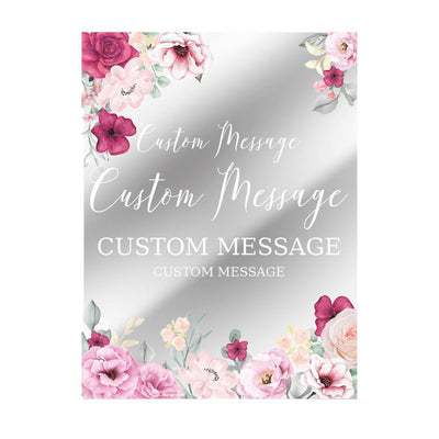 Personalized Floral Edges Acrylic Sign - - Gifts For You Now