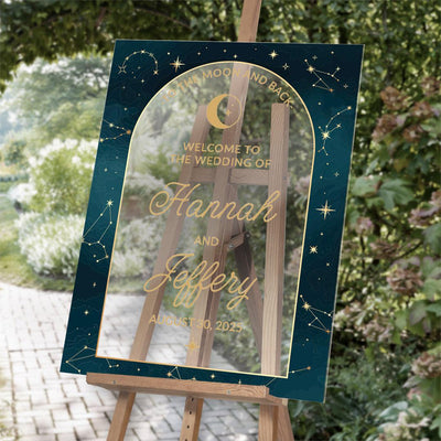 Personalized Celestial Wedding Acrylic Sign - 18 x 24 - Gifts For You Now