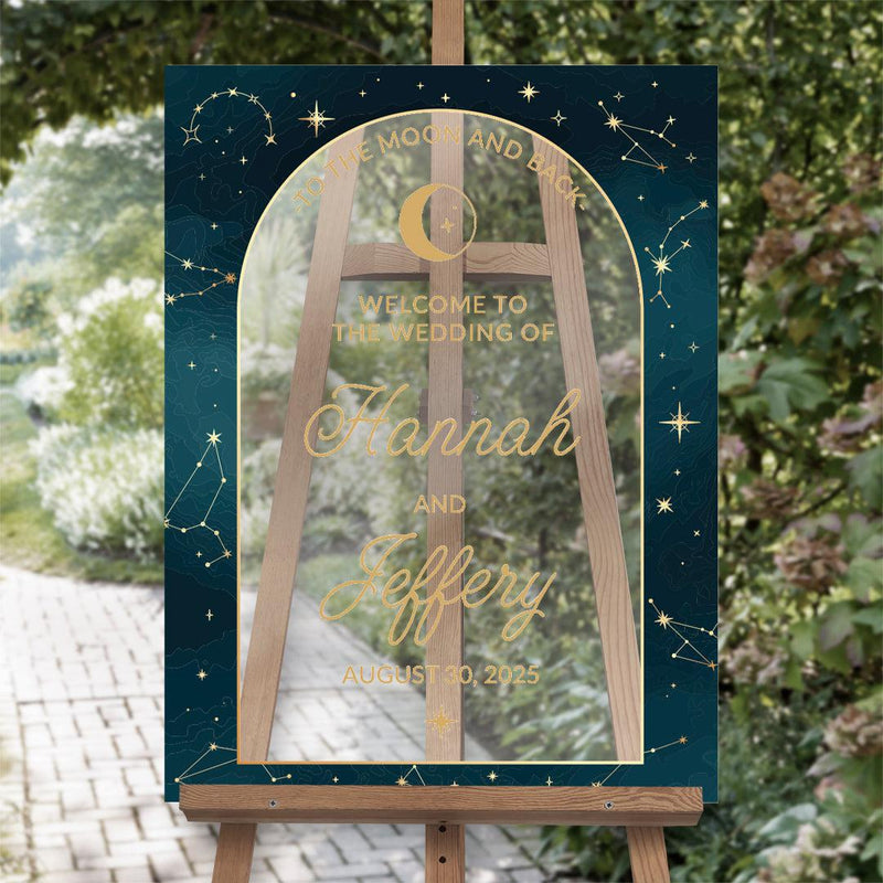 Personalized Celestial Wedding Acrylic Sign - - Gifts For You Now