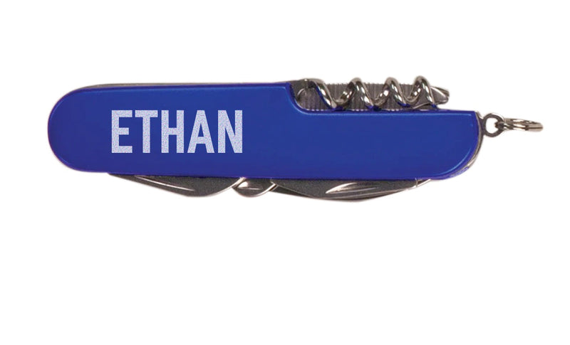 Personalized Blue Multi-Tool Pocket Knife