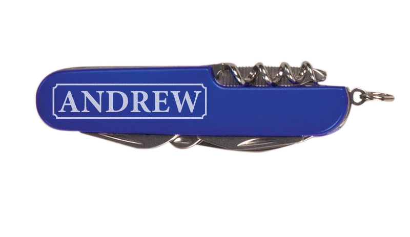 Personalized Blue Multi-Tool Pocket Knife