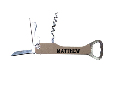 Personalized Leather Wine Bottle Openers