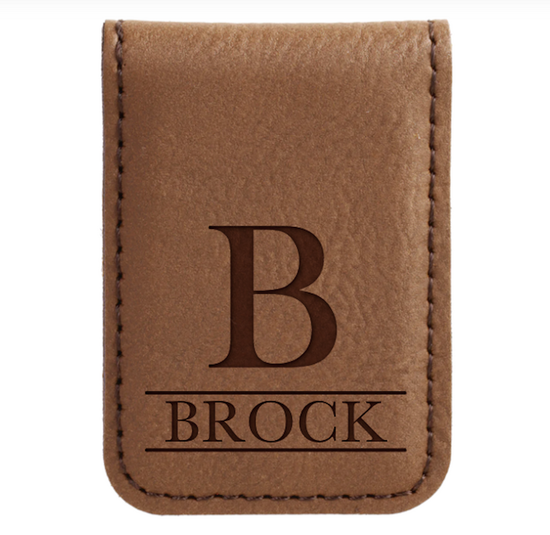 Personalized Leather Money Clip