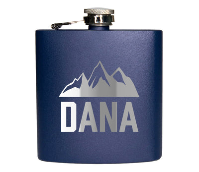 Personalized Navy Blue Powder-Coated Flasks