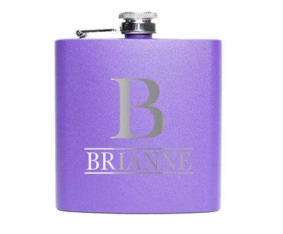 Personalized Purple Powder-Coated Flasks