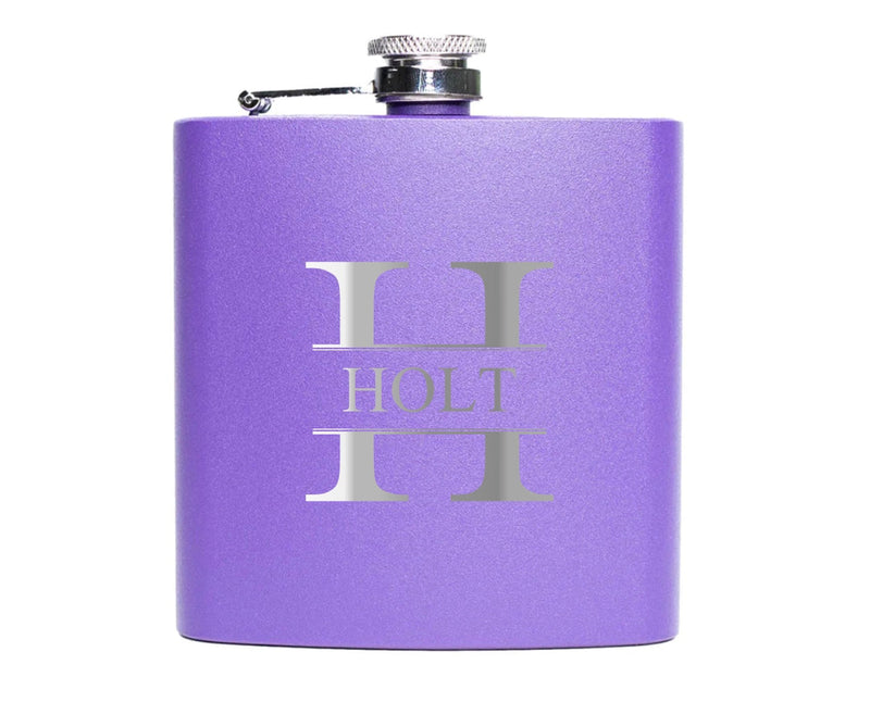 Personalized Purple Powder-Coated Flasks