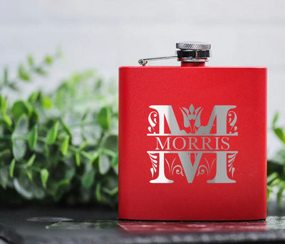 Personalized Red Powder-Coated Flasks