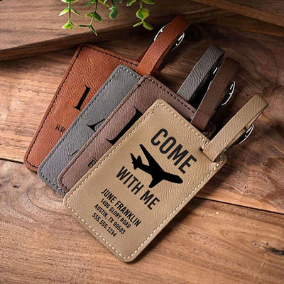 Personalized Vegan Leather Luggage Tags