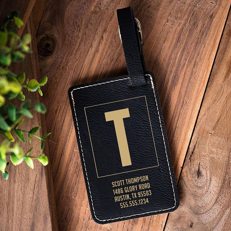 Personalized Vegan Leather Luggage Tags