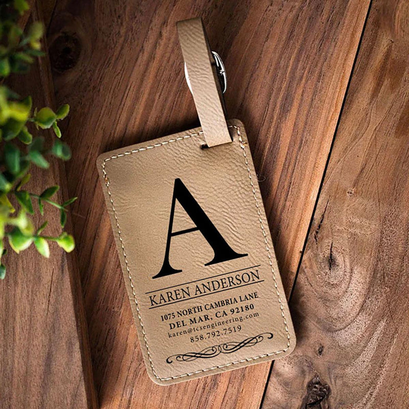 Personalized Vegan Leather Luggage Tags