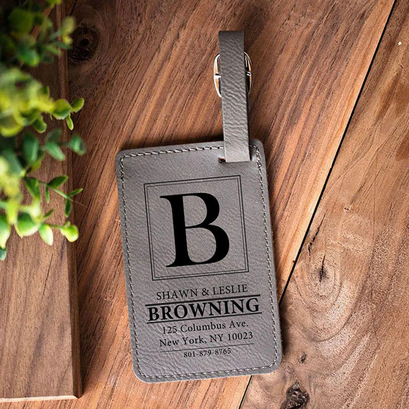 Personalized Vegan Leather Luggage Tags