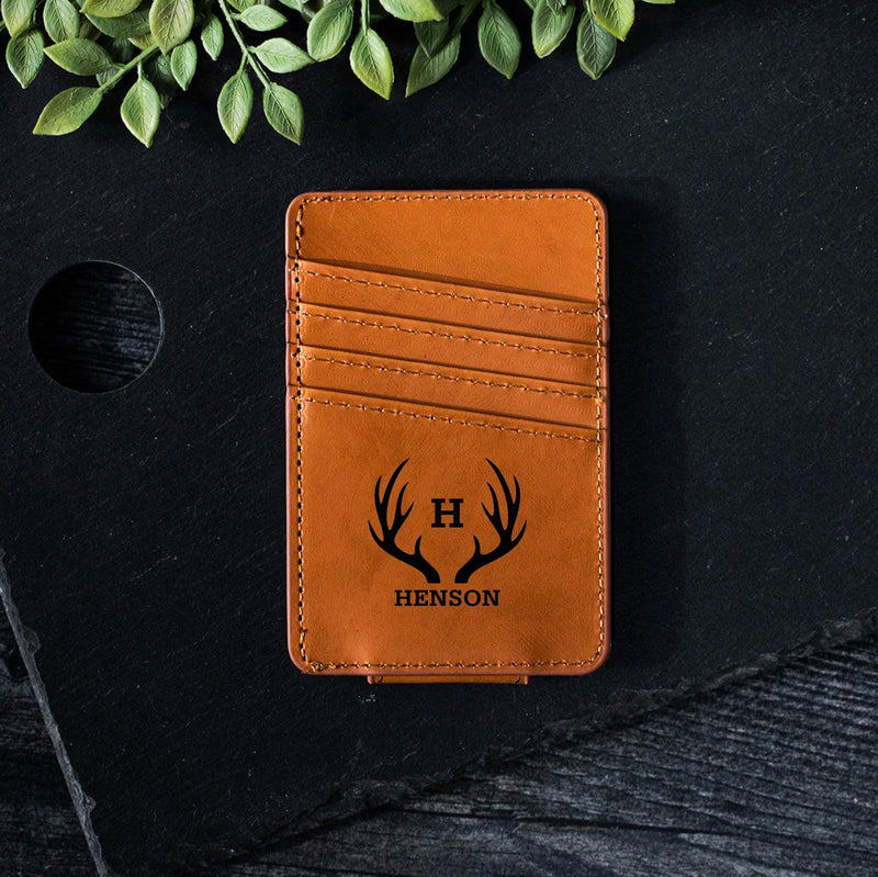 Personalized Leather Magnetic Money Clip