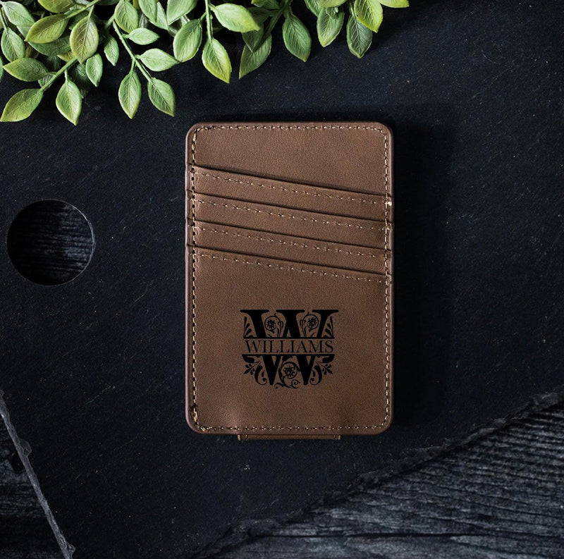 Personalized Leather Magnetic Money Clip