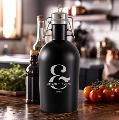 Personalized Black Stainless Growler - Valentine's Day Gifts - - Gifts For You Now