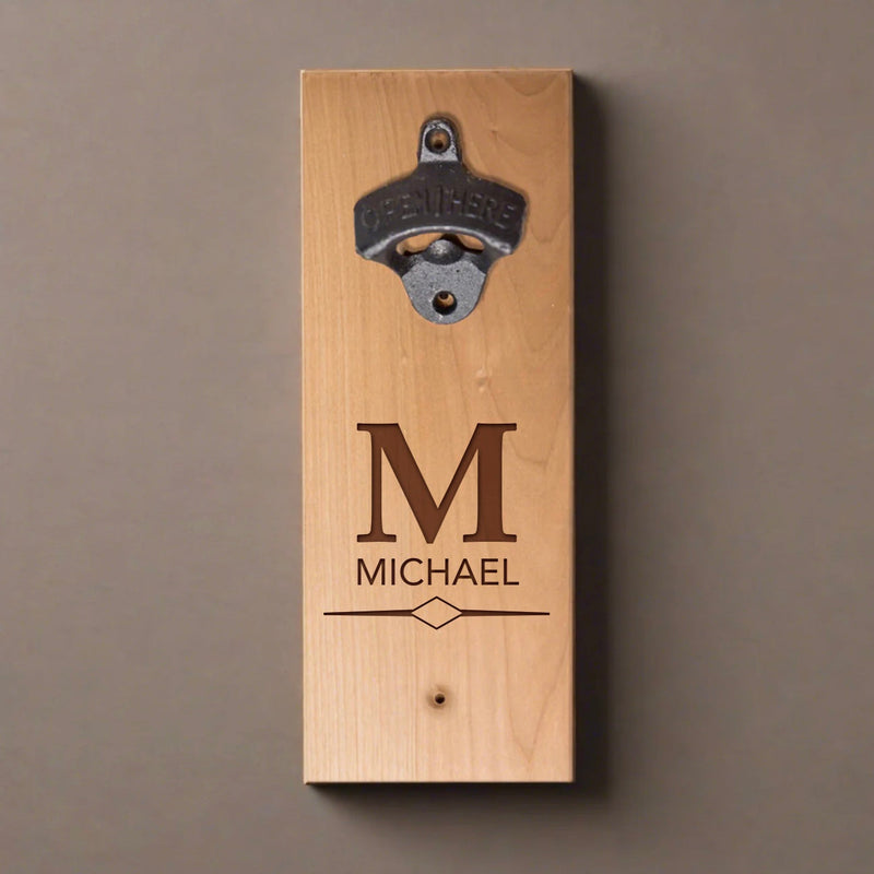 Personalized Wall-mounted Wooden Bottle Opener