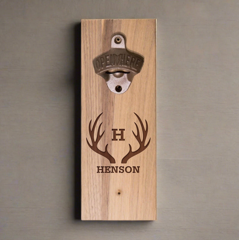 Personalized Wall-mounted Wooden Bottle Opener